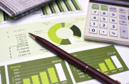 Financial Planning Pen and Calculator and Review of Year End Reports